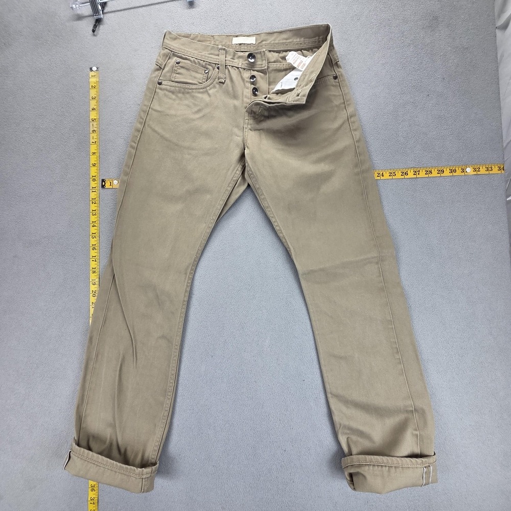 Brand Jeans Mens Beige Selvedge UB307 12.5 oz Straight Fits 27x31